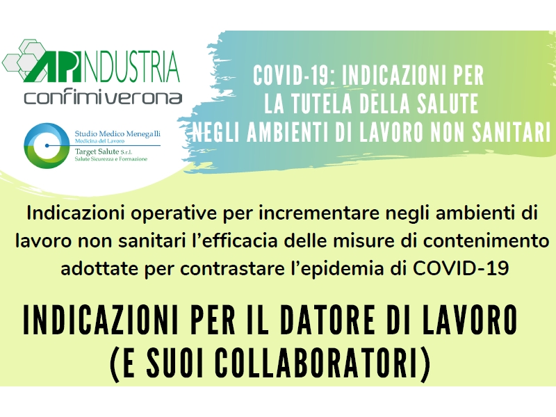Indicazioni operative per contrastare negli ambienti di lavoro la diffusione del Coronavirus (COVID-19), circolare Regione Veneto del 3 marzo 2020